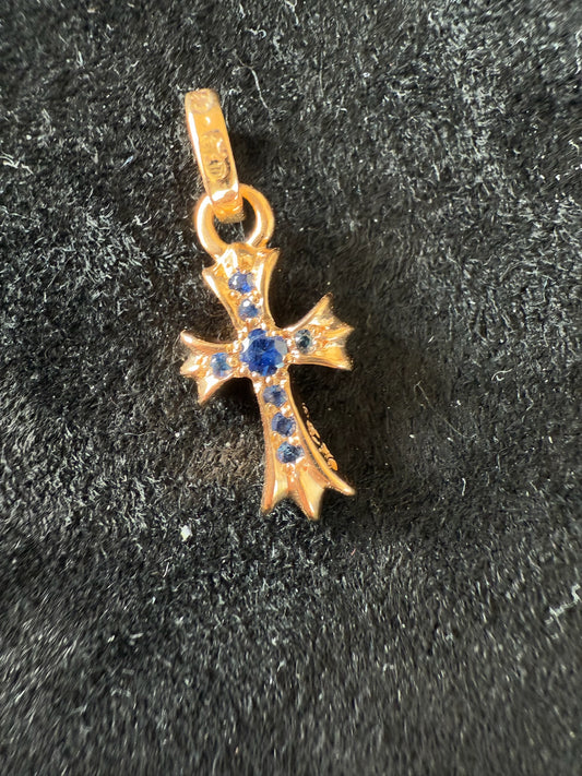 Chrome Hearts 22k Sapphire Babyfat Pendant