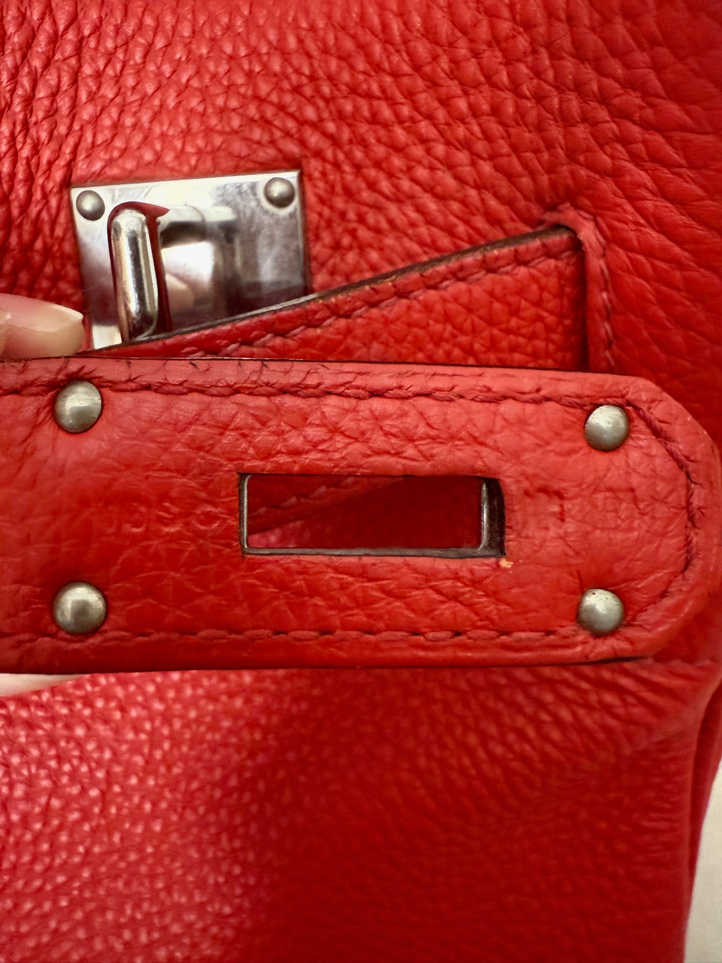 Hermes HAC 40 Togo leather Palladium Travel bag