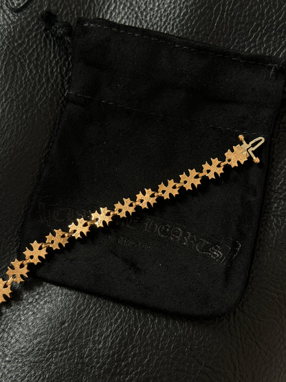 Chrome Hearts 22K Gold Emerald Tiny Plus Bracelet