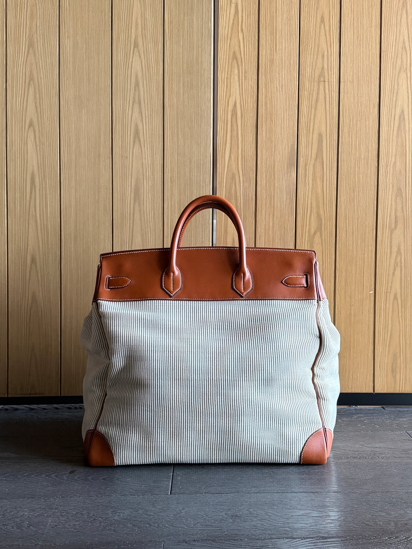 Hermes RARE HAC 45 Crinoline Barenia Leather Travel Bag