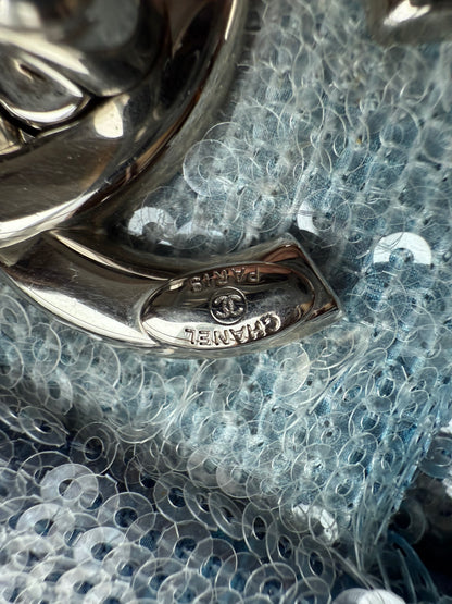 Chanel Blue sequins XL maxi Classic Flap bag