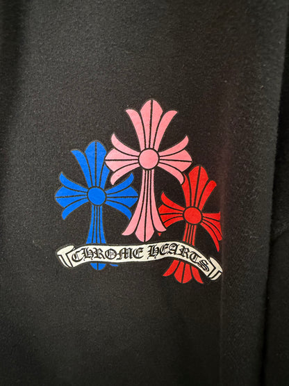 Chrome Hearts multicolor cross print zip up hoodie