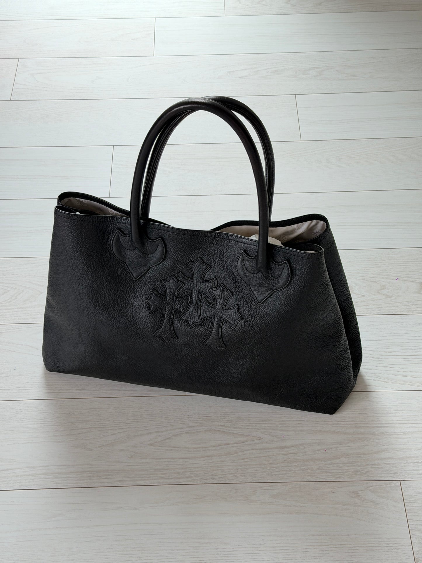 Chrome Hearts Triple Cross Patches Large Tote Handbag