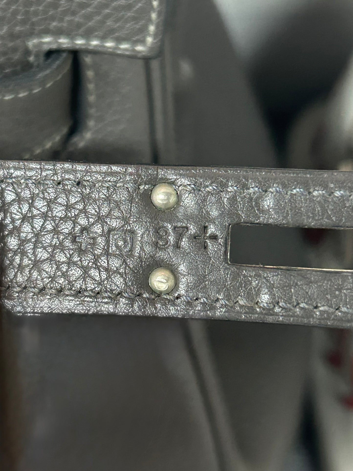 Hermes Kelly 50 Etain Grey Togo Leather Travel Bag