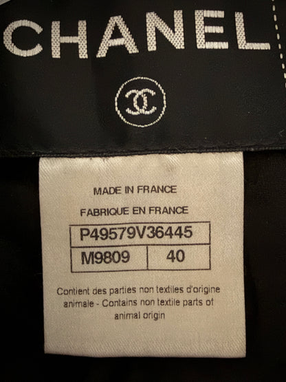Chanel 2014A Dallas-Paris Leather Fringe Wool Jacket