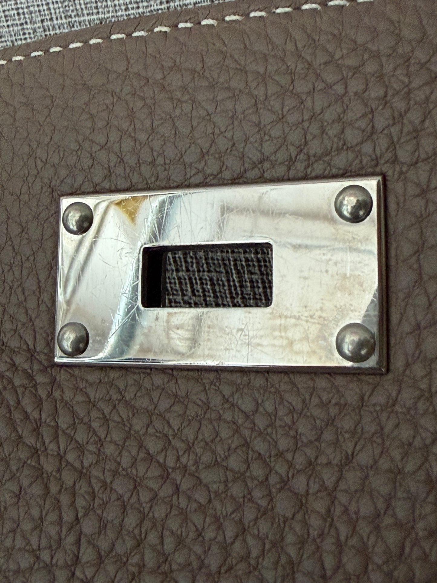 Hermes Kelly Shoulder Etoupe Togo Leather HW