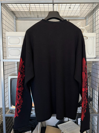 Chrome Hearts Cashmere Sweater Triple Cross Leather Patches