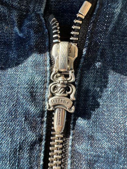 Chrome Hearts denim half zip hoodie