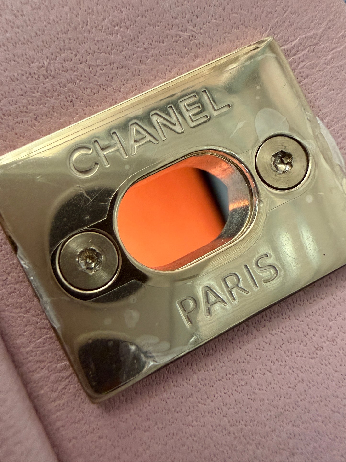 Chanel 25P Pink Multicolor Sequin Mini Sequin Flap Bag