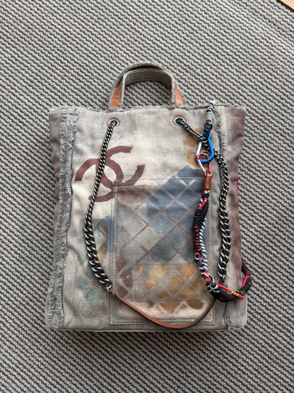 Chanel 2014 multicolor graffiti art school tote bag