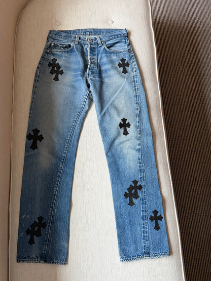 Chrome Hearts Levis 501 cross patches Denim Jeans