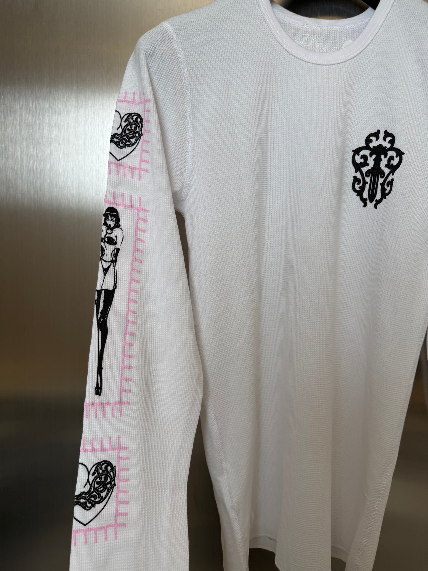 Chrome Hearts Deadly Doll White Thermal Shirt