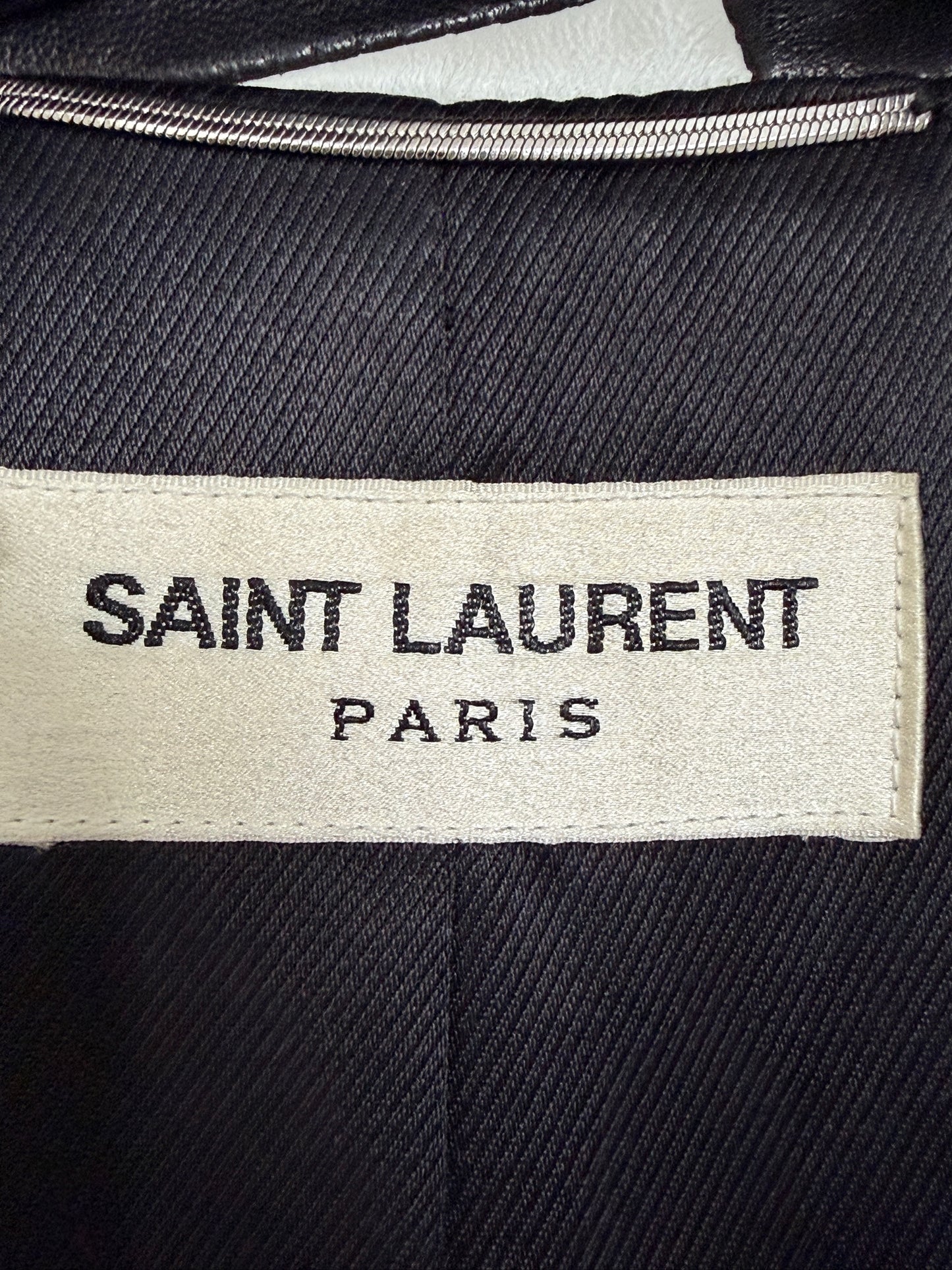 Saint Laurent SS14 Damier Checker moto Leather jacket