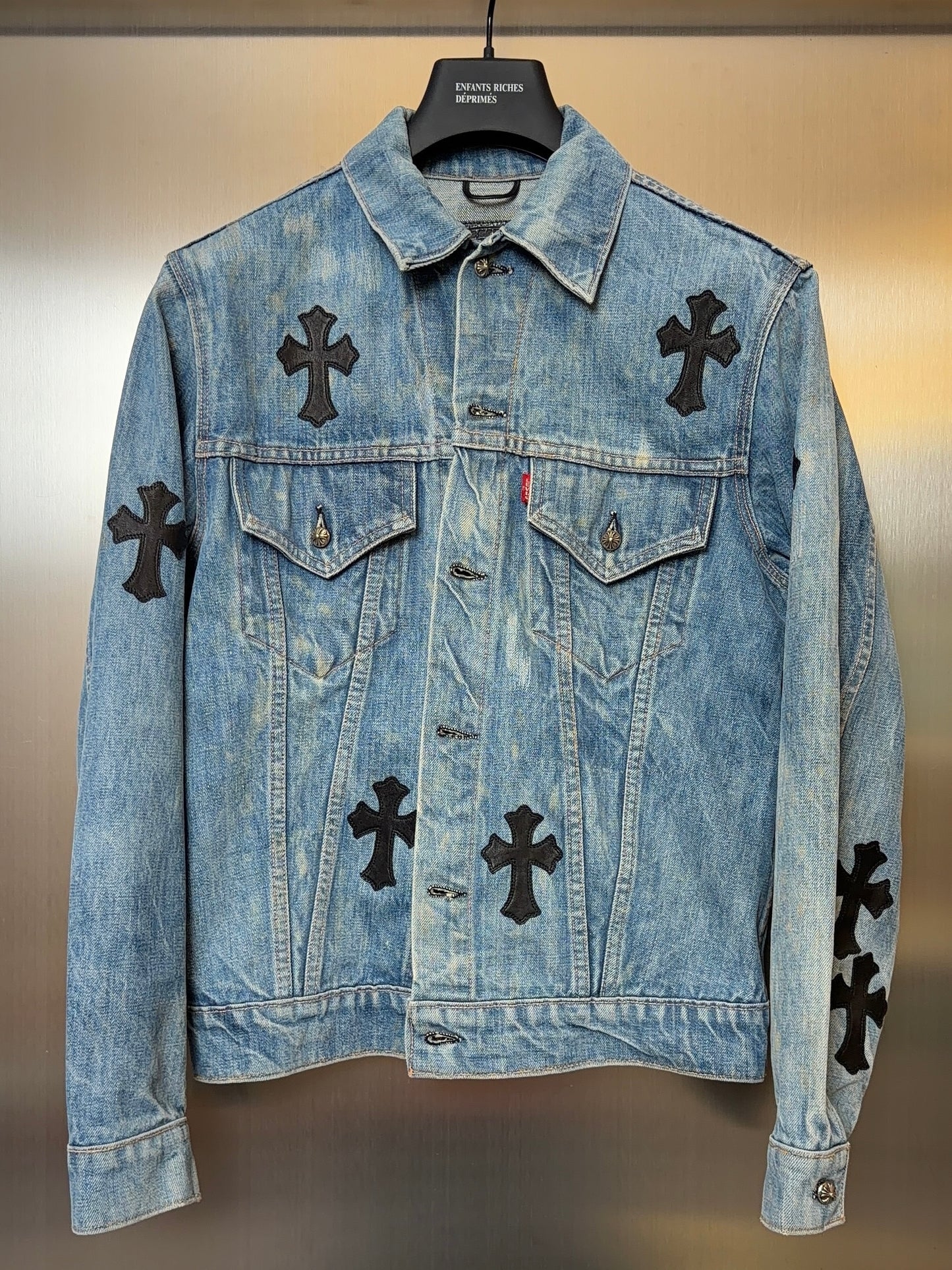 Chrome Hearts Cross Patches light wash Levi’s Denim Jacket