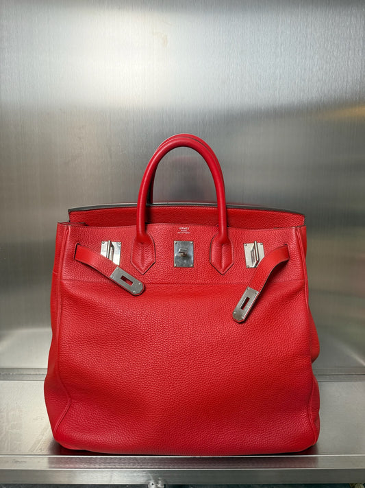 Hermes HAC 40 Togo leather Palladium Travel bag