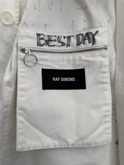 Raf Simons Fw15 graffiti handscript vest Lab coat