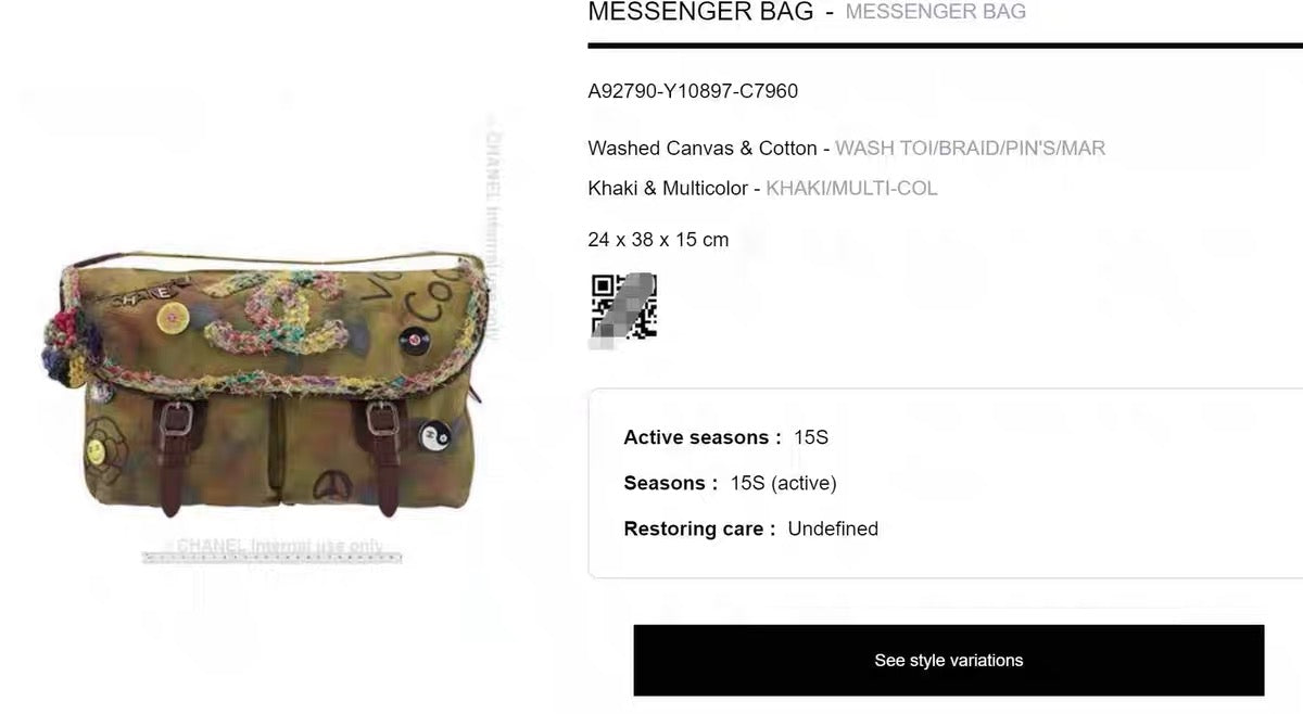Chanel 15S graffiti on the pavements messenger bag