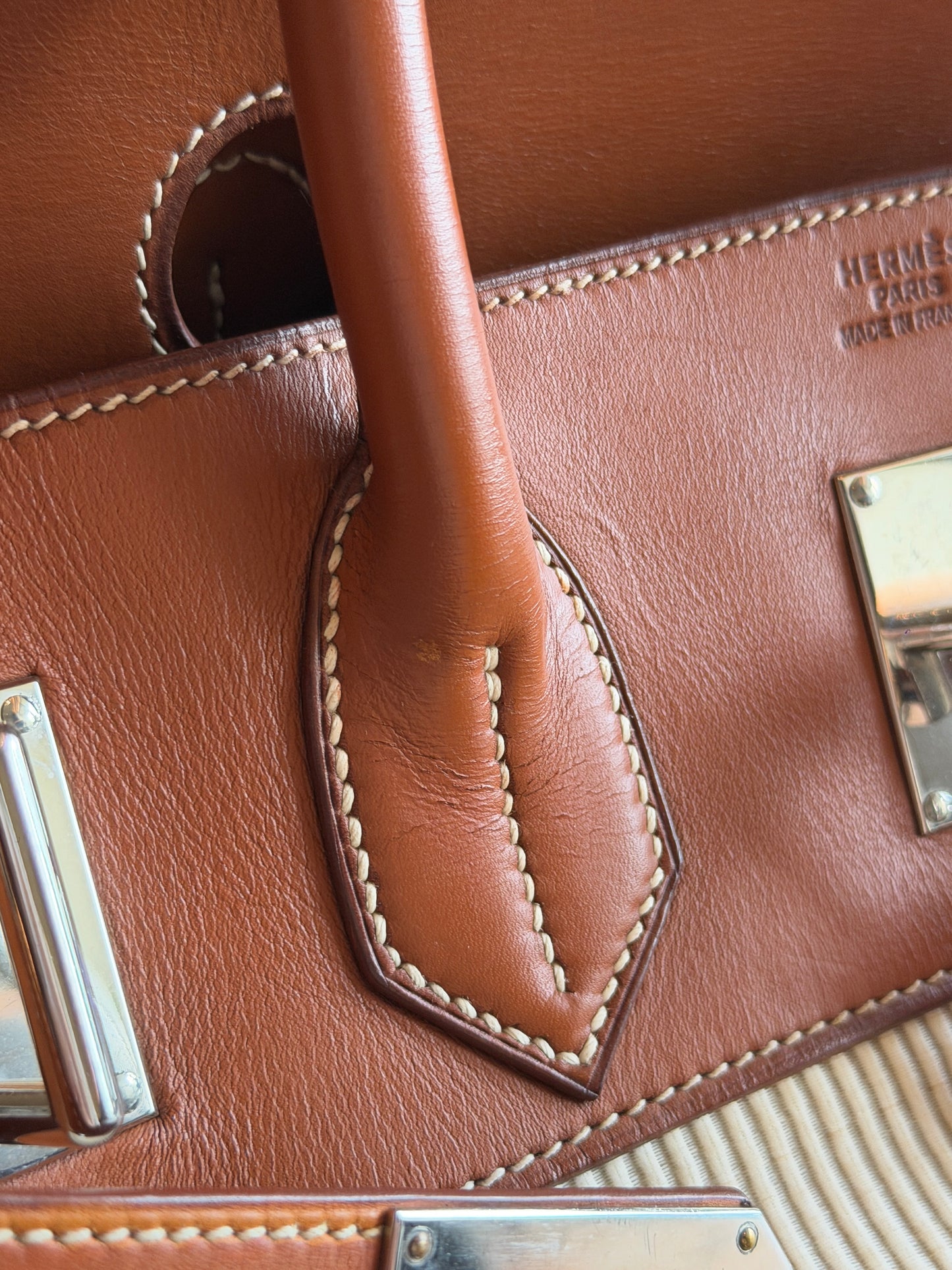 Hermes RARE HAC 45 Crinoline Barenia Leather Travel Bag