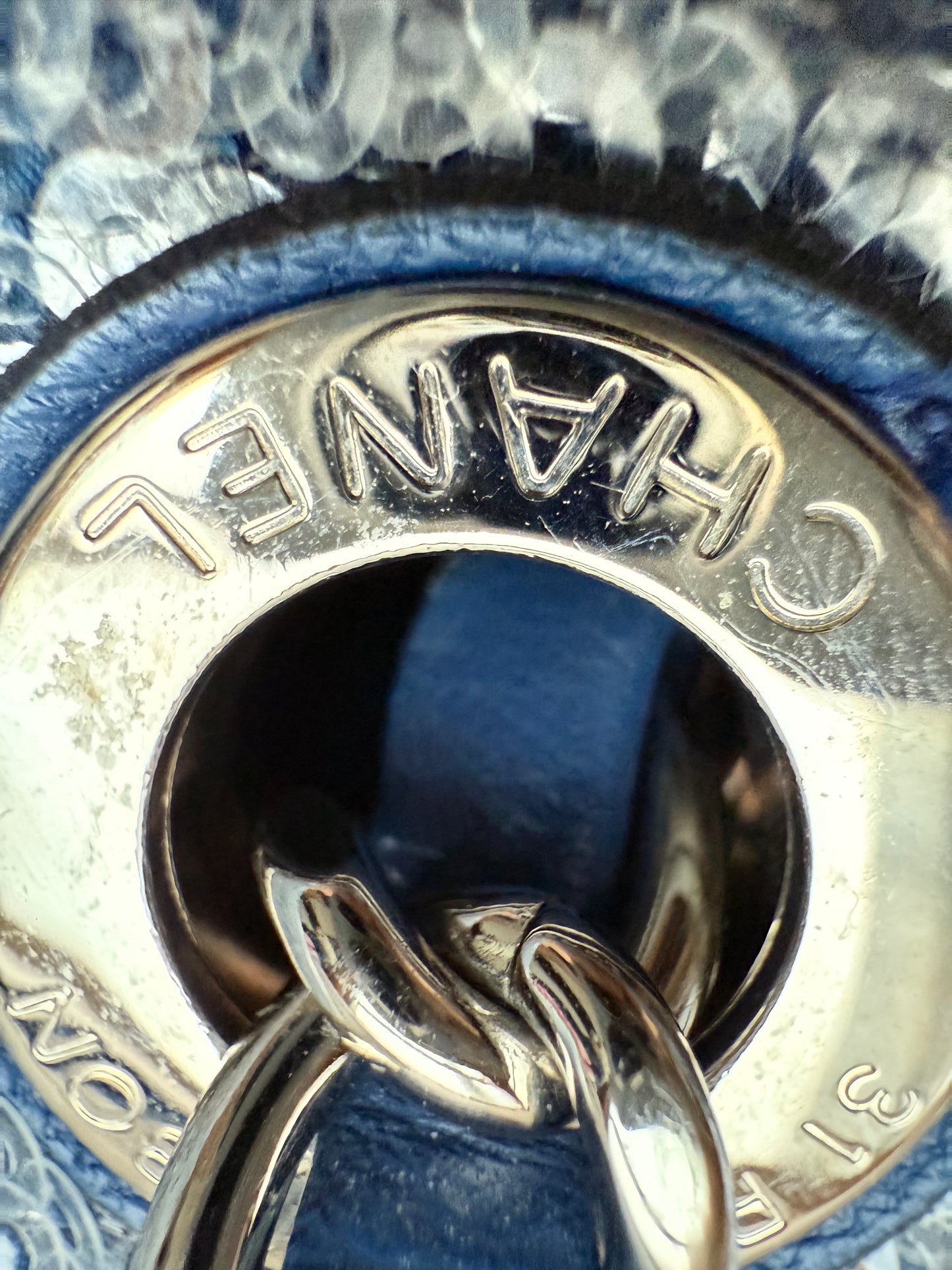 Chanel Blue sequins XL maxi Classic Flap bag