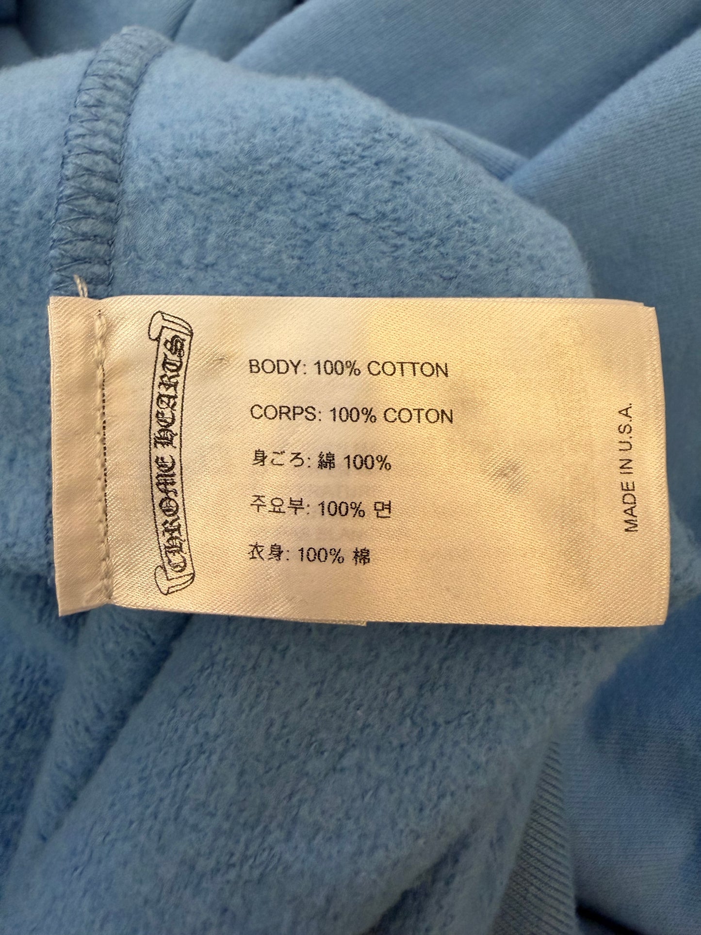 Chrome Hearts Drake collaboration “ Girls Love Chrome” babyblue hoodie