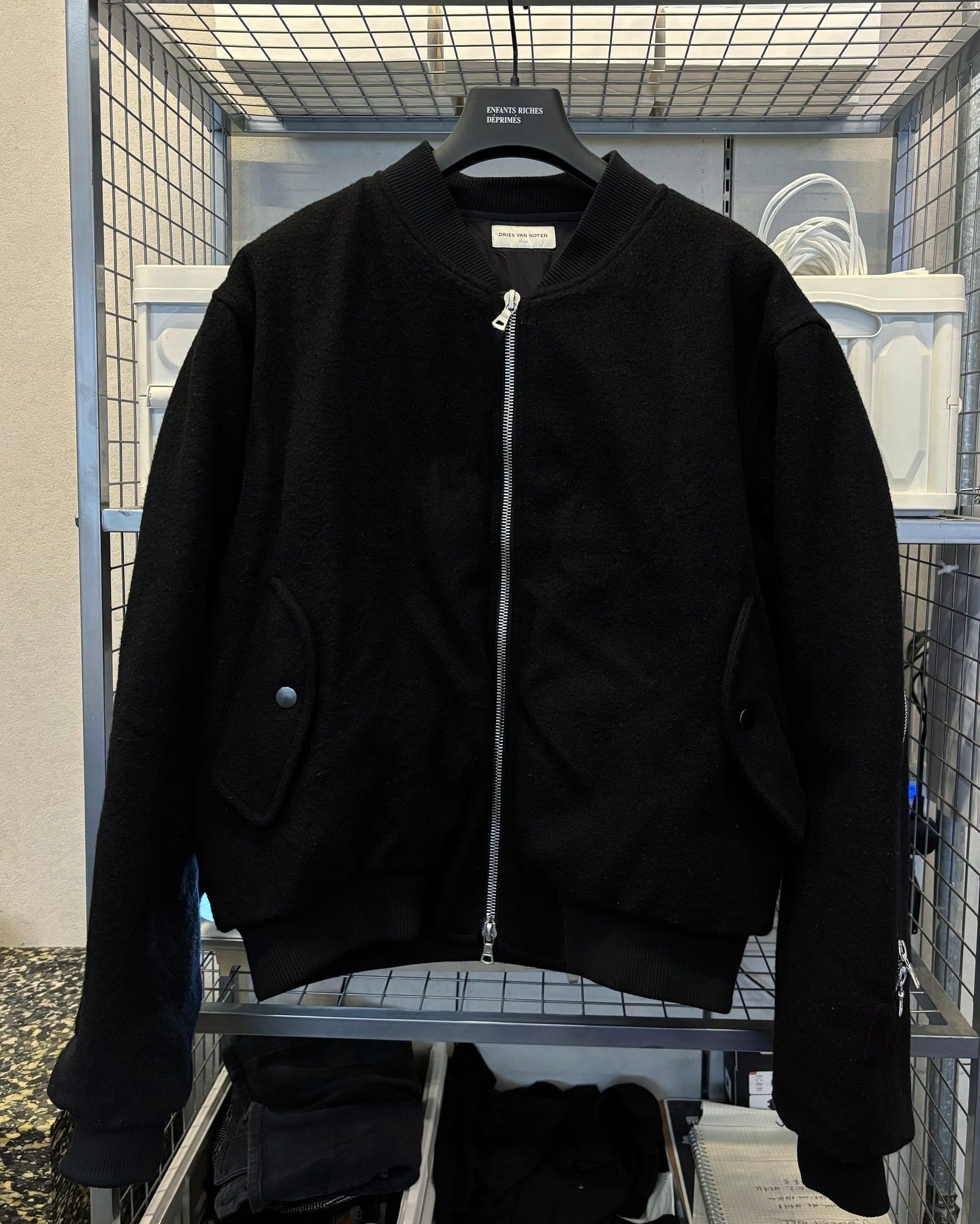 Dries Van Noten AW14 Backzip Wool Bomber Jacket