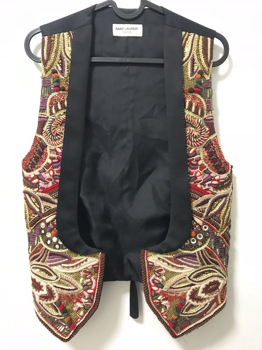 Saint Laurent SS15 sequins western vest