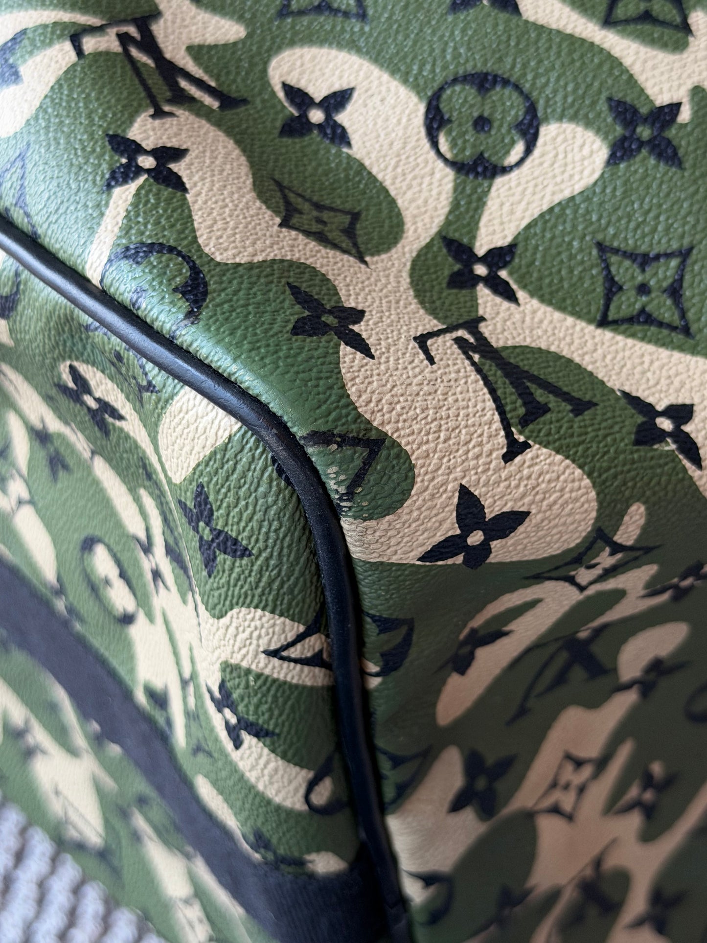 Louis Vuitton X Takashi Murakami 2008 Keepall Bandouliere Monogramouflage 55 Green