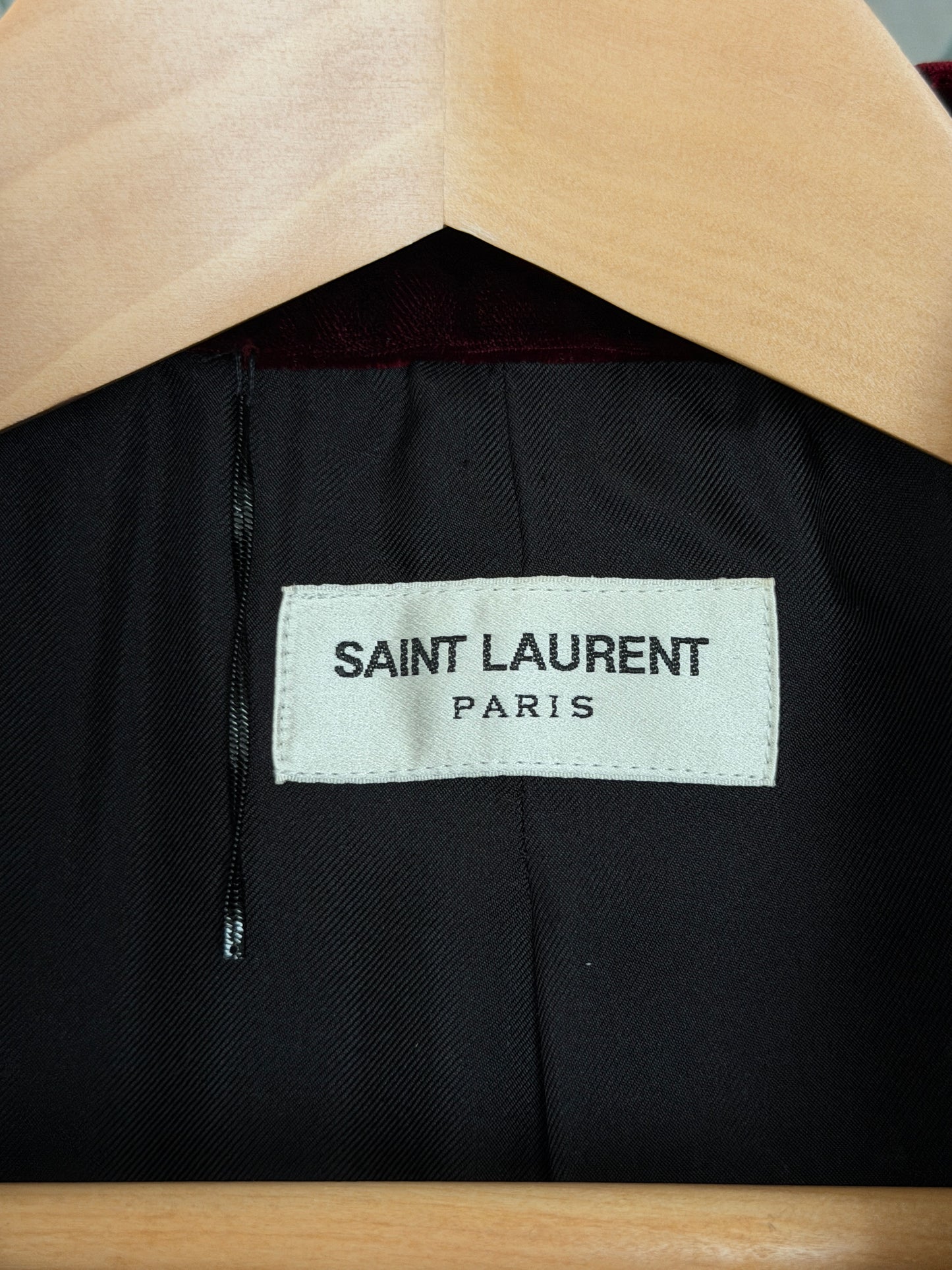 Saint Laurent Paris Heidi Slimane FW16 Red Velvet Blazer
