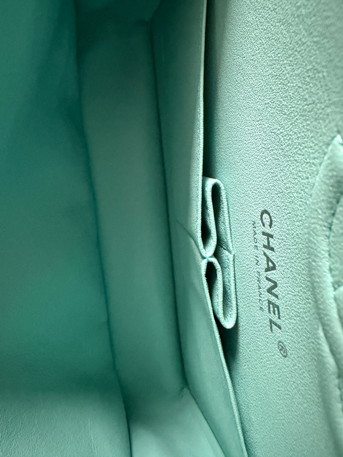 Chanel 2019C Tiffany Blue Silver Hardware Lambskin Medium Classic Flap