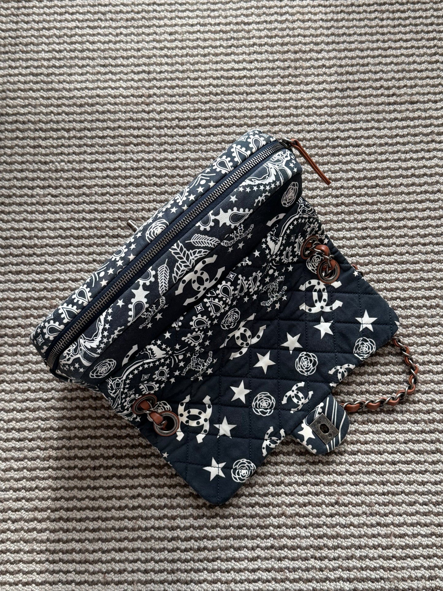 Chanel 2014 Paris Dallas Metiers D’art Bandana Medium Classic Flap