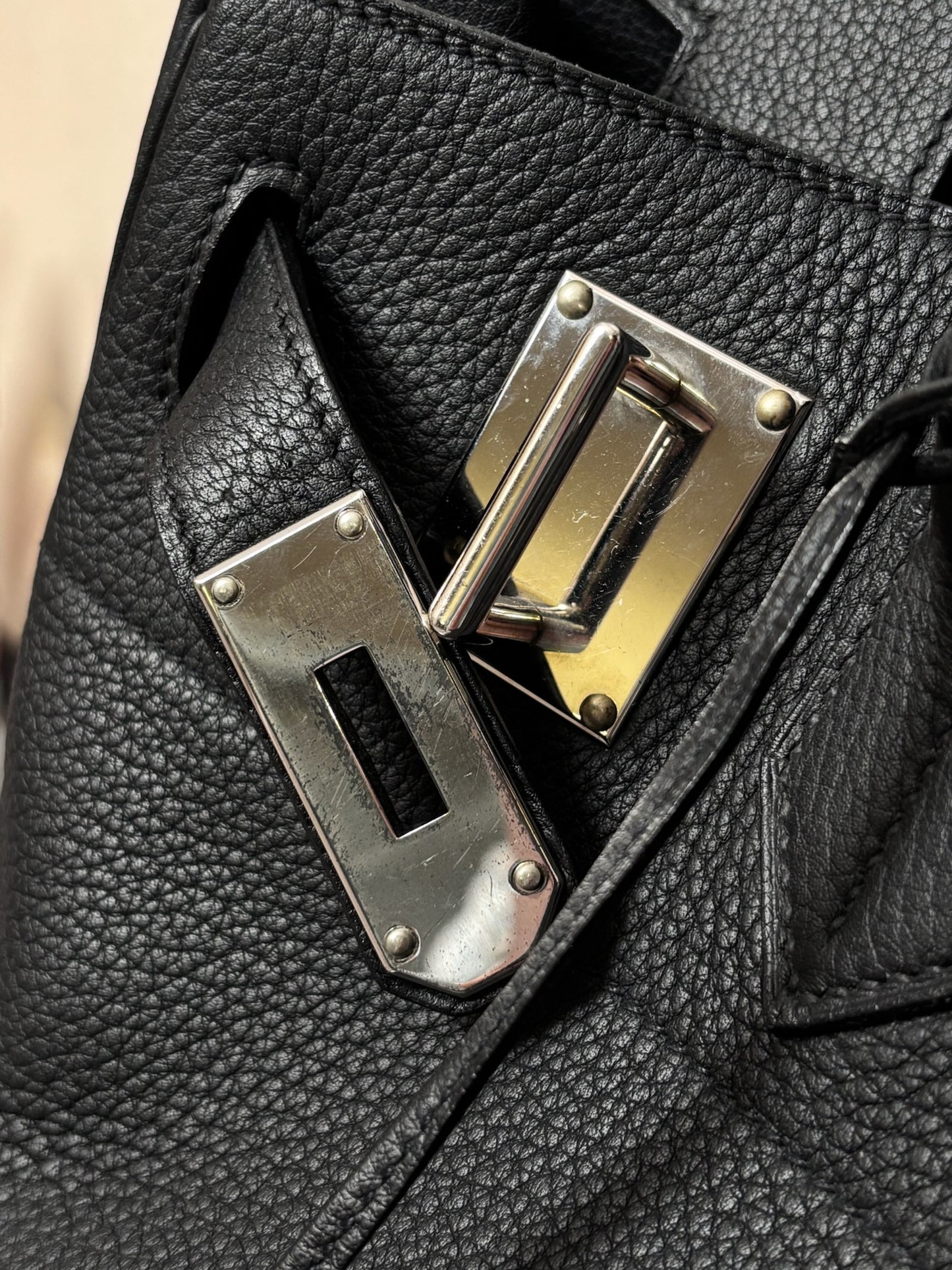 Hermes HAC 40 Noir Togo Leather Palladium SHW