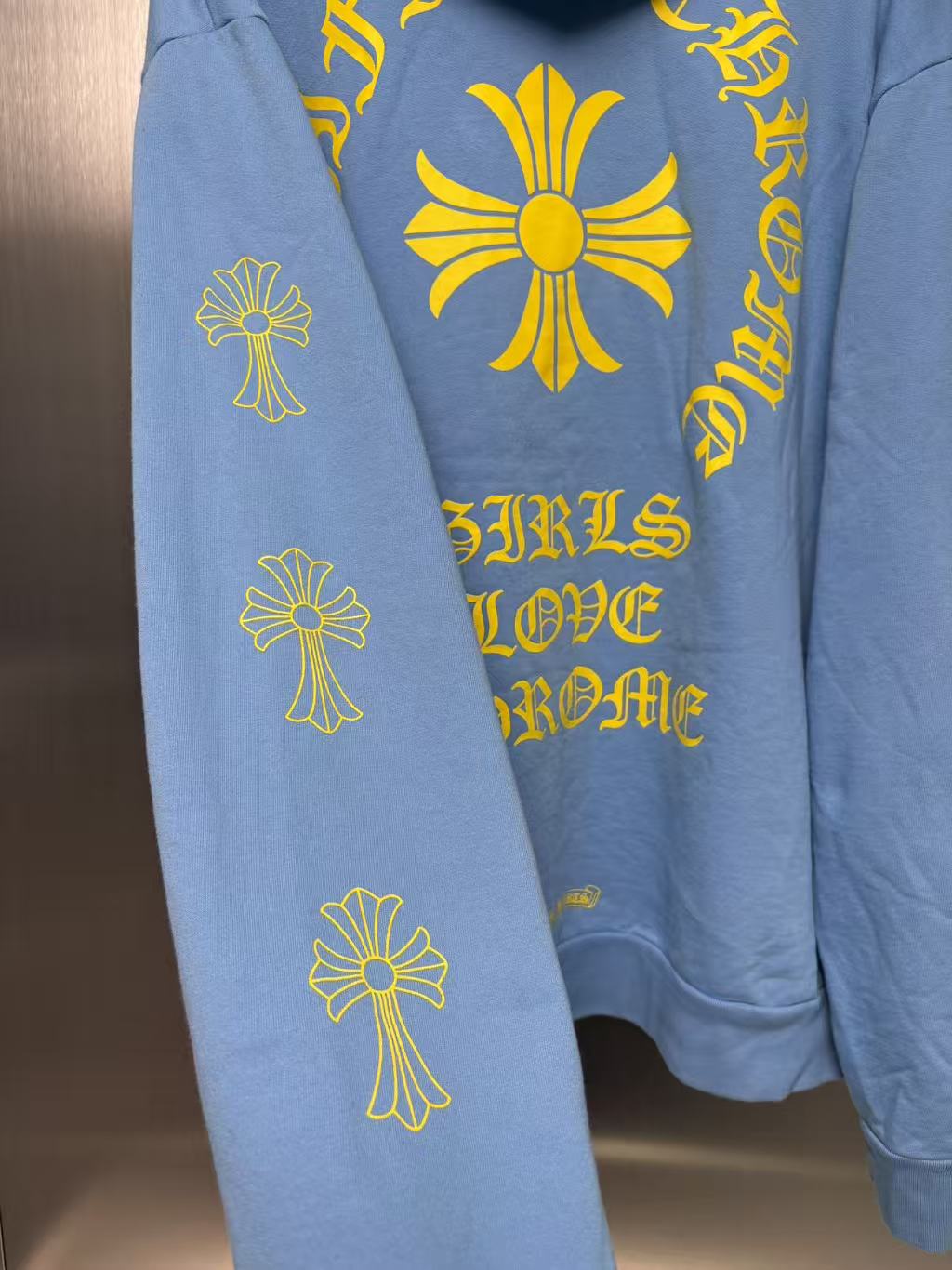 Chrome Hearts Drake collaboration “ Girls Love Chrome” babyblue hoodie