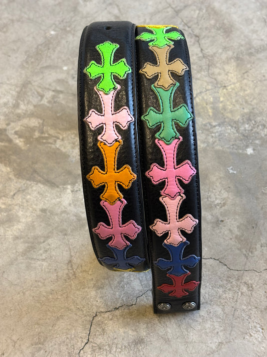 Chrome Hearts Multiple Color Cross Patches Strap SZ32