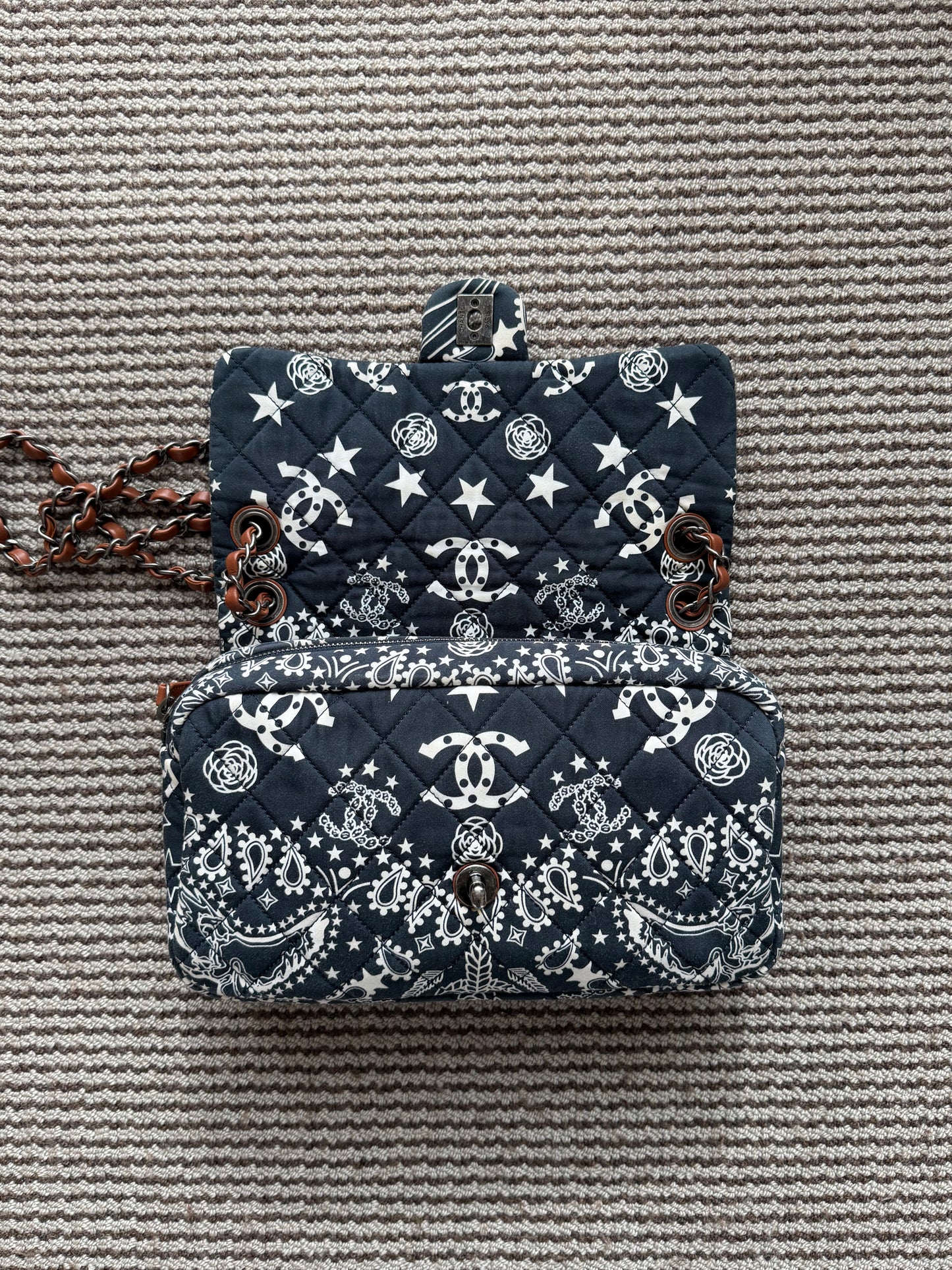 Chanel 2014 Paris Dallas Metiers D’art Bandana Medium Classic Flap