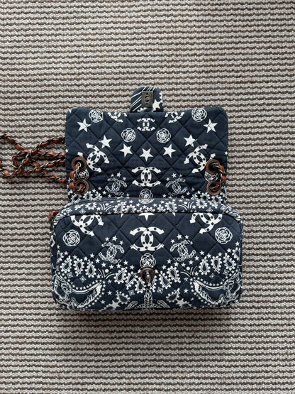 Chanel 2014 Paris Dallas Metiers D’art Bandana Medium Classic Flap