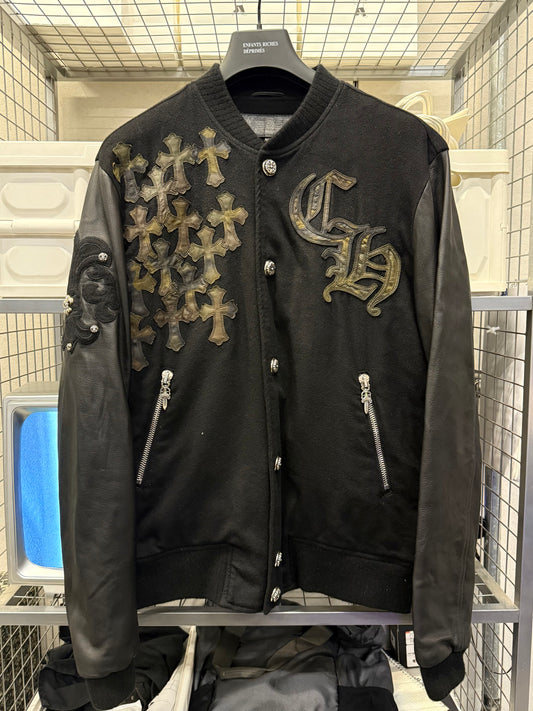 Chrome Hearts Camo Cross Patches Varsity Cashmere Jacket