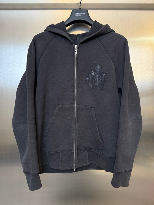 Chrome Hearts paperjam triple cross patches zip up hoodie