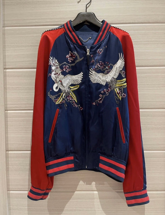 Louis Vuitton SS16 Embroidery Satin Souvenir Jacket
