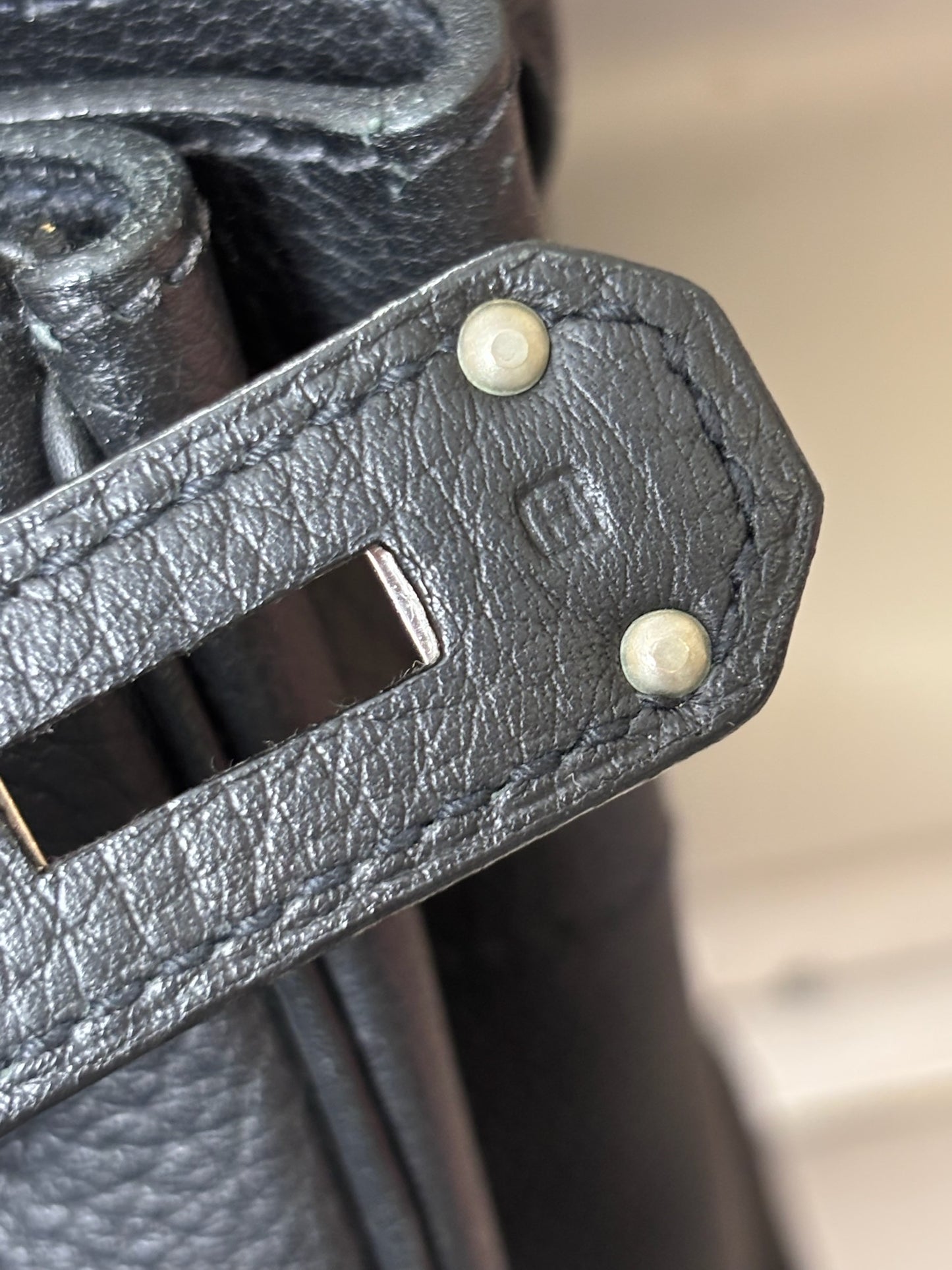 Hermes HAC 40 Noir Togo Leather Palladium SHW