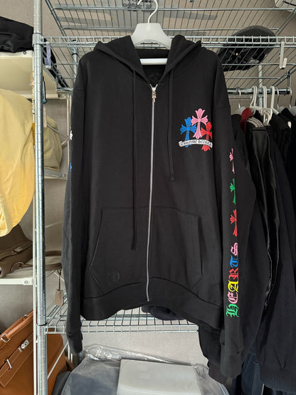 Chrome Hearts color cross patches zip up