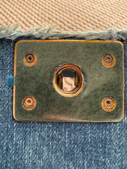 Chanel 14A Paris Dallas denim patches boy bag
