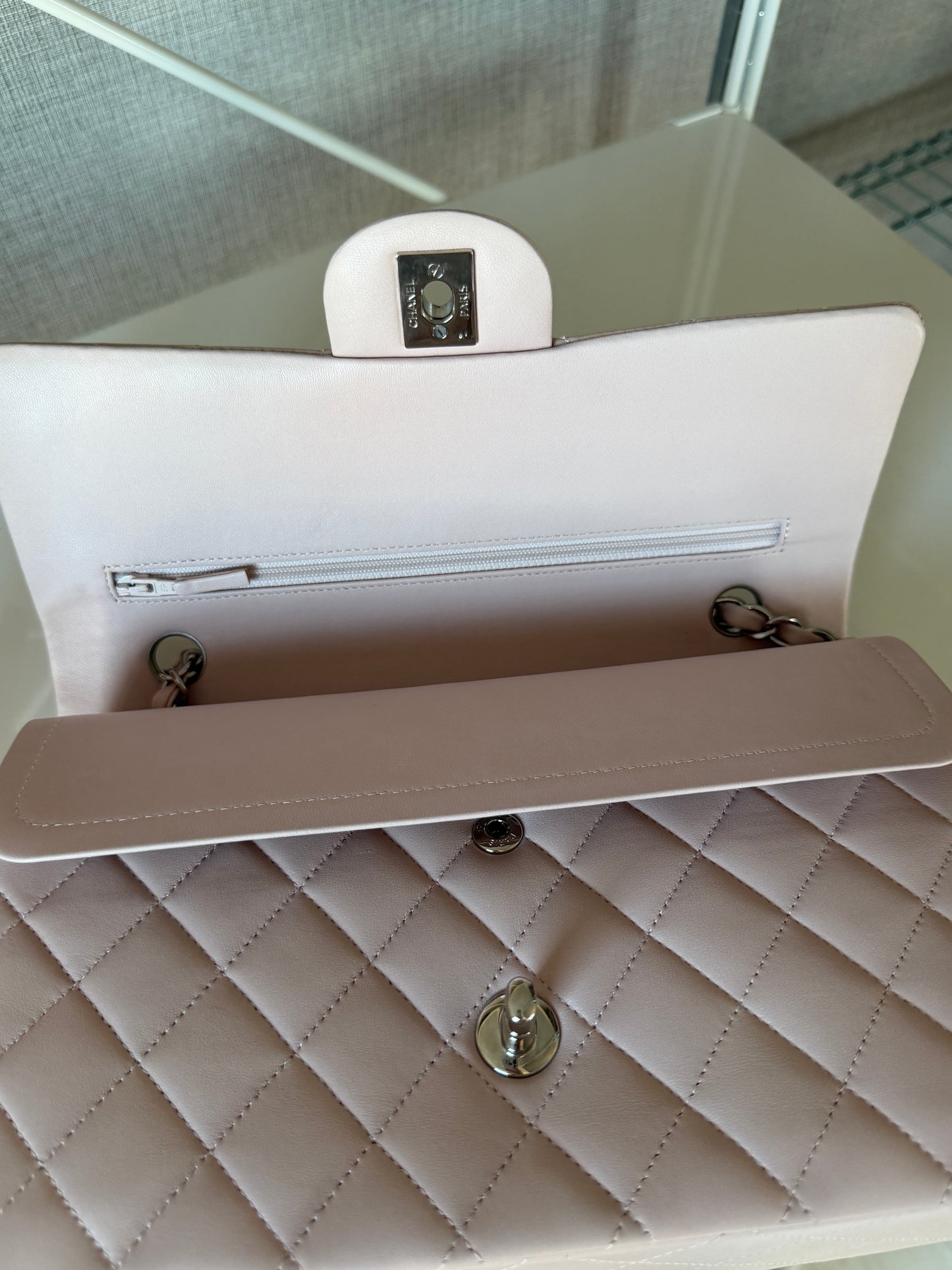 Chanel 2014S Light Pink Lambskin Medium Classic Flap