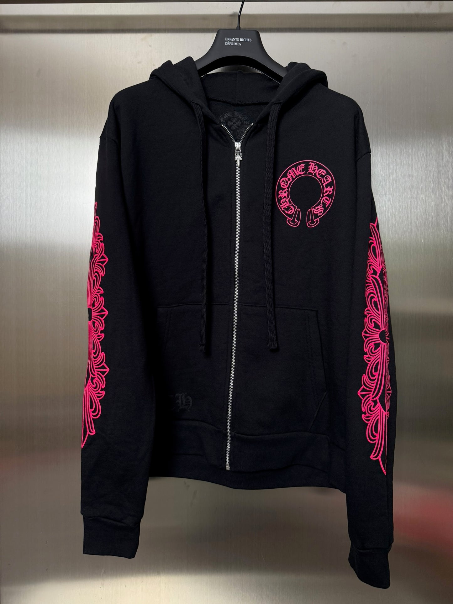 Chrome Hearts Black pink horseshoe zip up