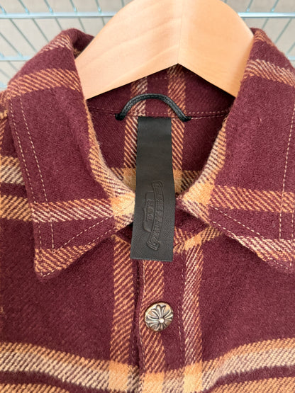 Chrome Hearts Red Workdog Flannel Button Ups Shirt