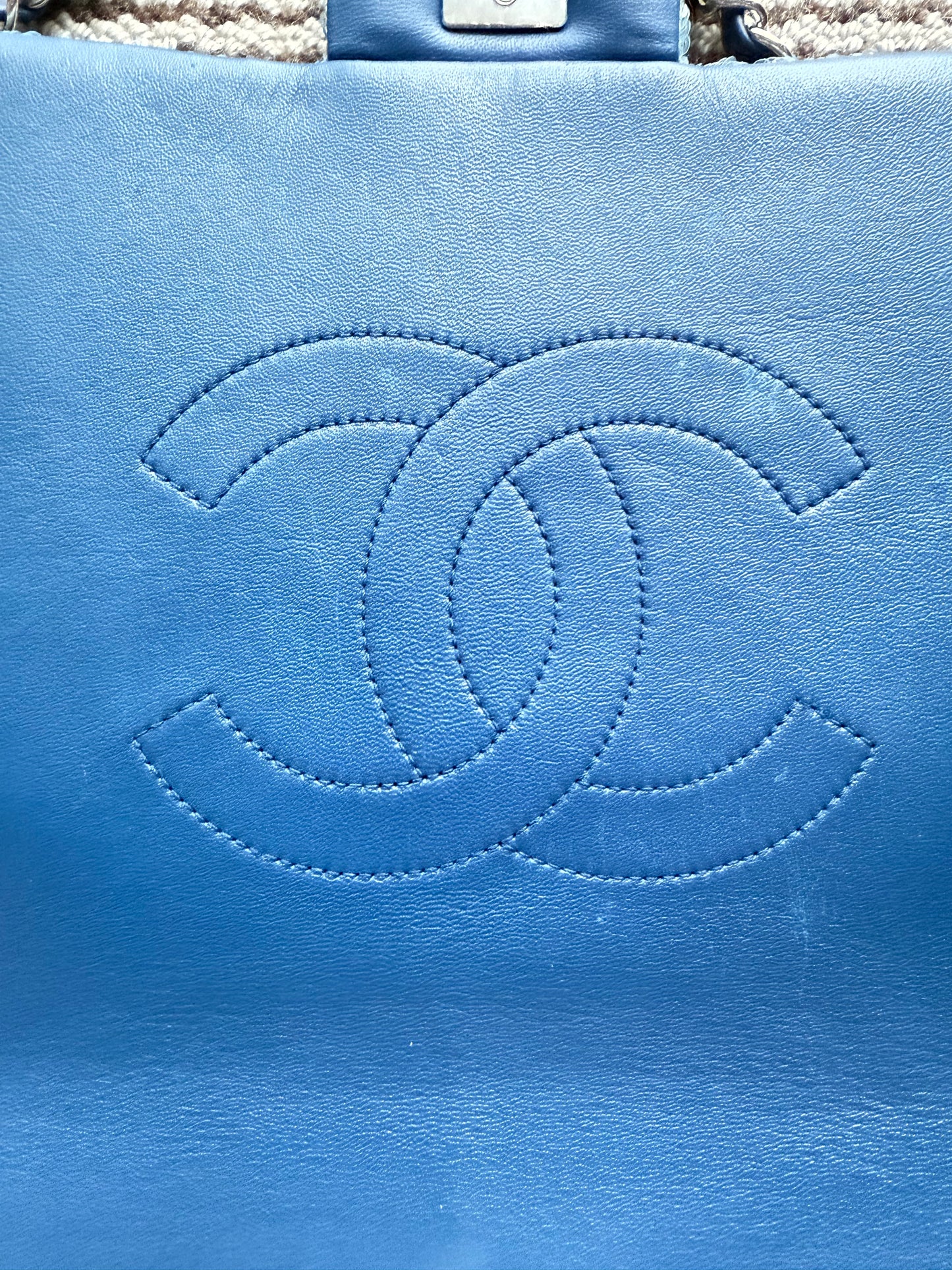 Chanel Blue sequins XL maxi Classic Flap bag