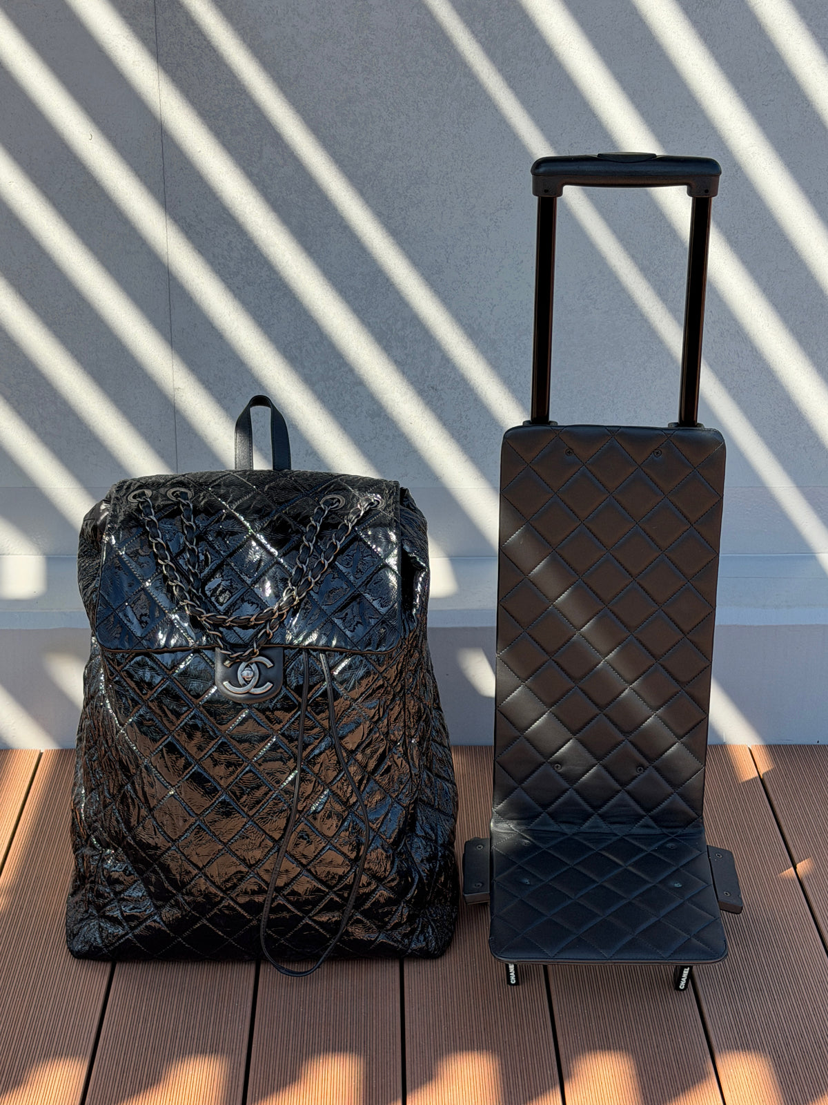 Chanel 2014AW Supermarket Collection Trolley Quilted Patent Backpack