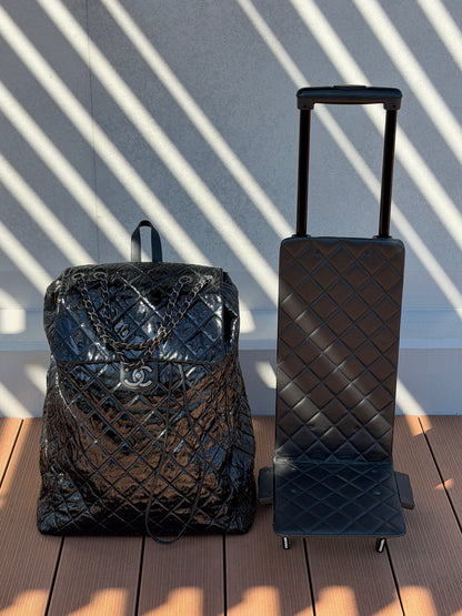 Chanel 2014AW Supermarket Collection Trolley Quilted Patent Backpack