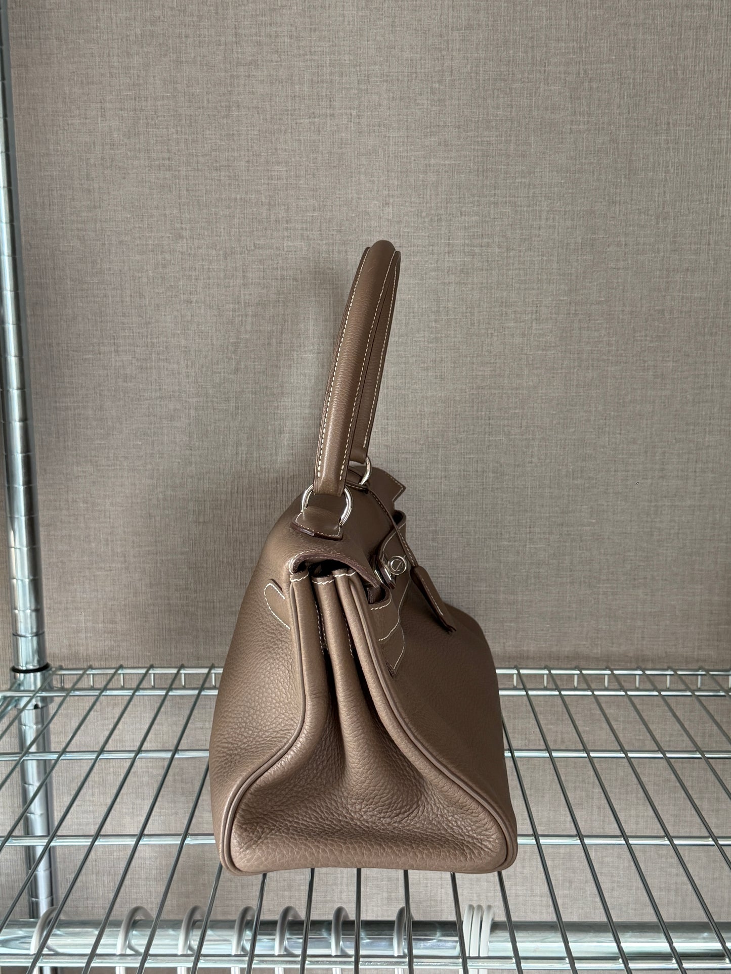 Hermes Kelly Shoulder Etoupe Togo Leather HW