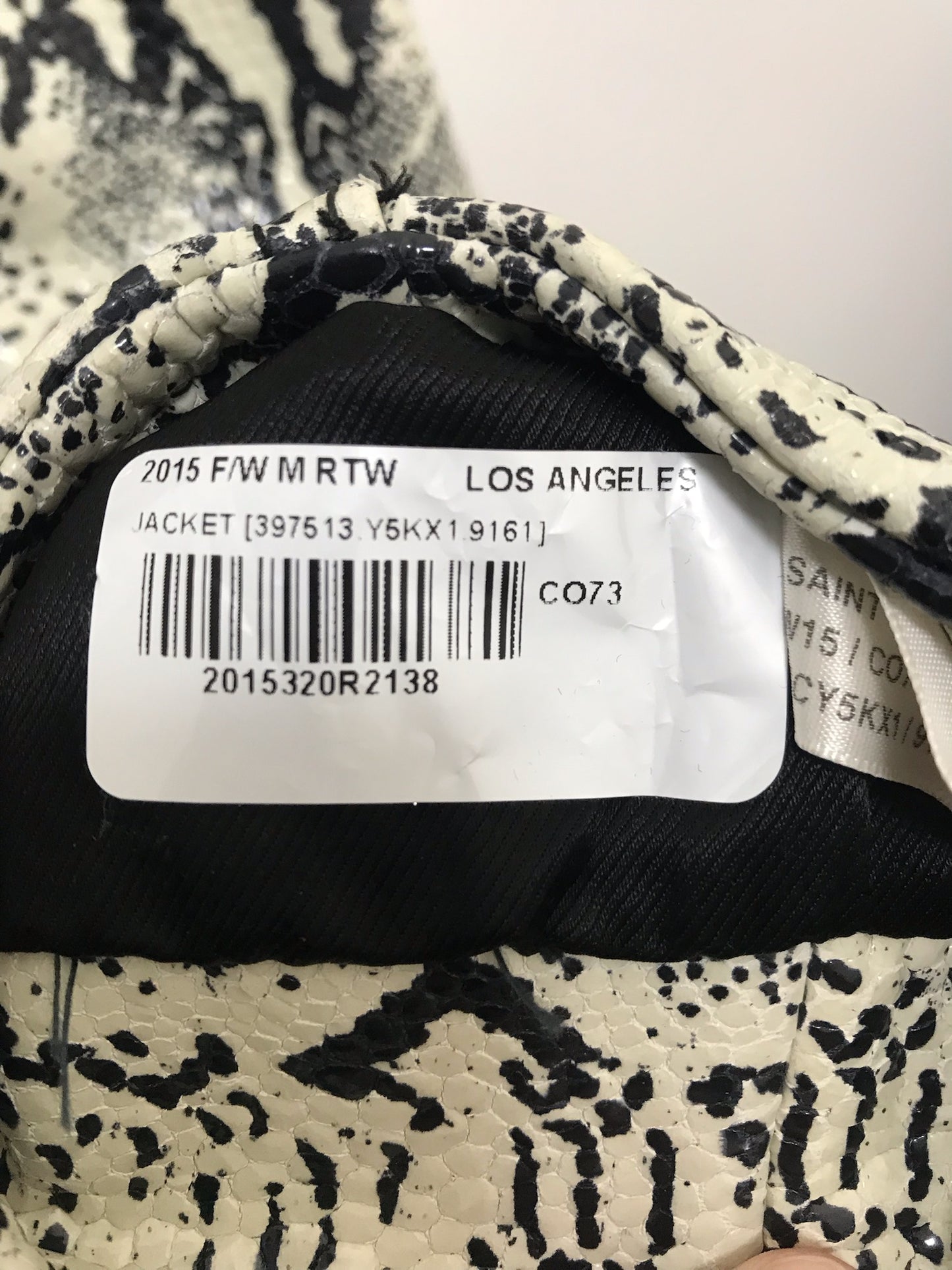 Saint Laurent FW15 sample python leather jacket