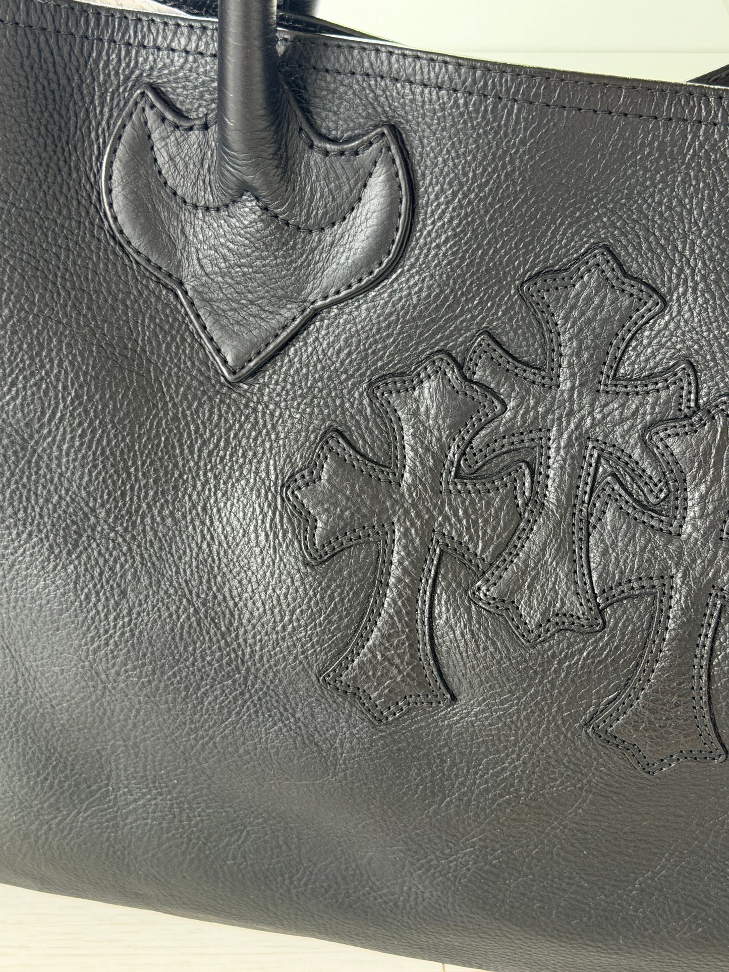 Chrome Hearts Triple Cross Patches Large Tote Handbag